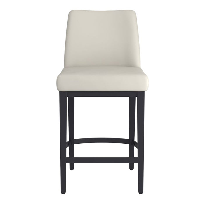 Jace 26" Counter Stool, Set of 2, in Beige Faux Leather and Black