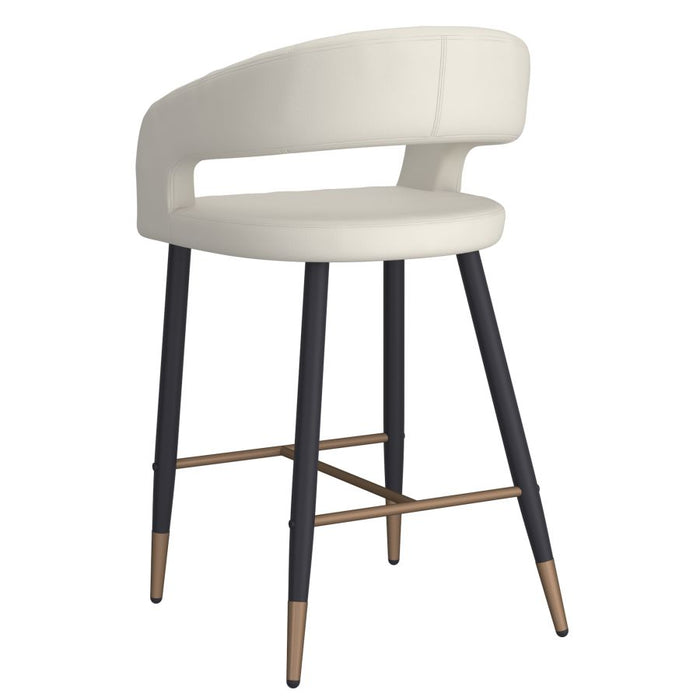 Crimson 26" Counter Stool, set of 2, in Beige and Black