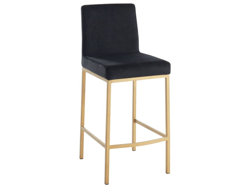 Diego 26" Counter Stool Black/Aged Gold (Set of 2)