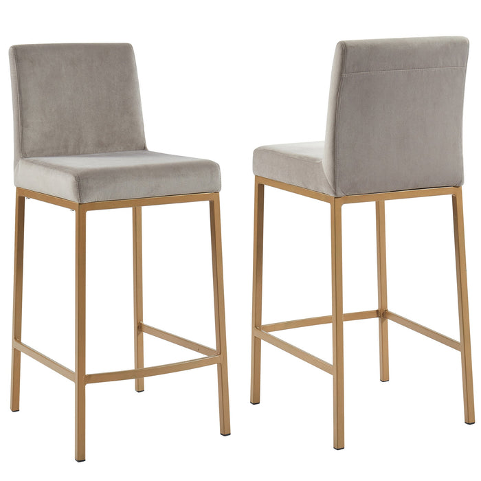 Diego 26" Counter Stool Grey/Aged Gold