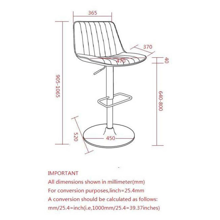 Kosi Adjustable Air-Lift Stool, set of 2, in Black