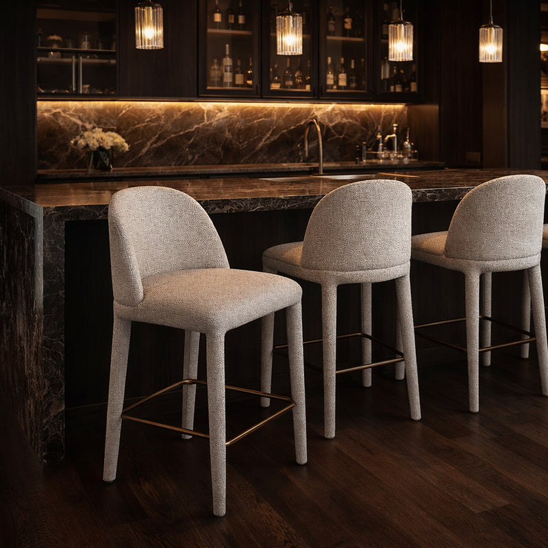 Kiara 26'' Counter Stool Beige Set of 2