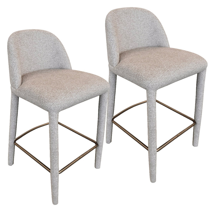 Kiara 26'' Counter Stool Beige Set of 2