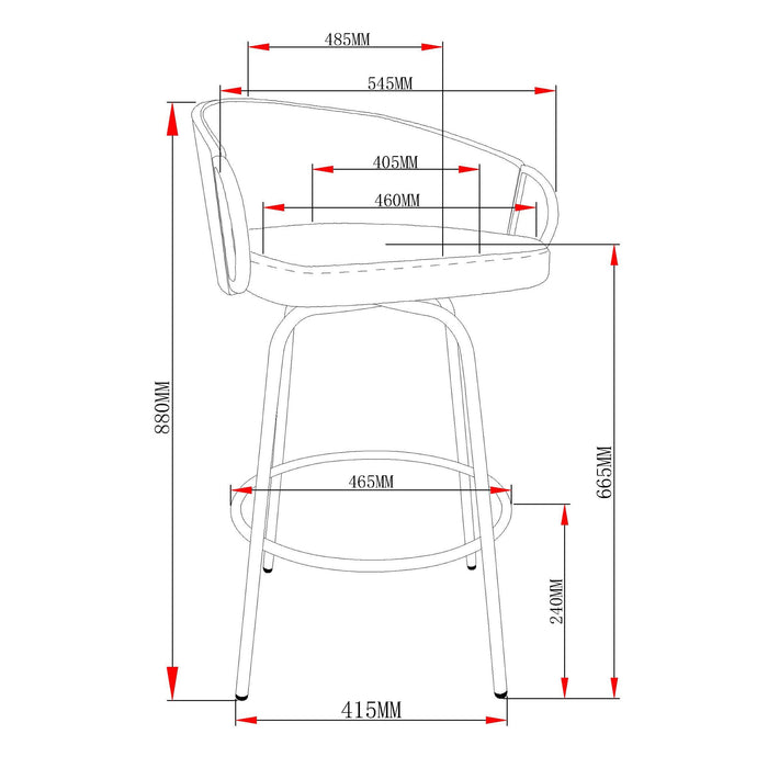 Lavo 26'' Counter Stool Grey