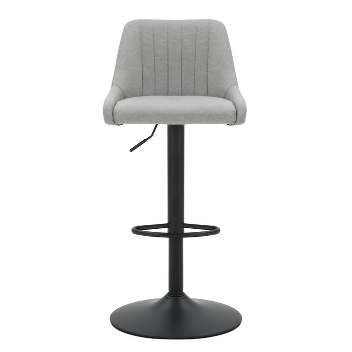 Kron Adjustable Height Air-Lift Swivel Stool, Set of 2, in Grey Fabric