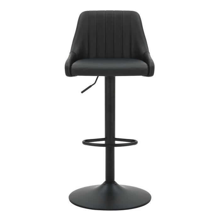 Kron Adjustable Height Air-Lift Swivel Stool, Set of 2, in Black Faux Leather