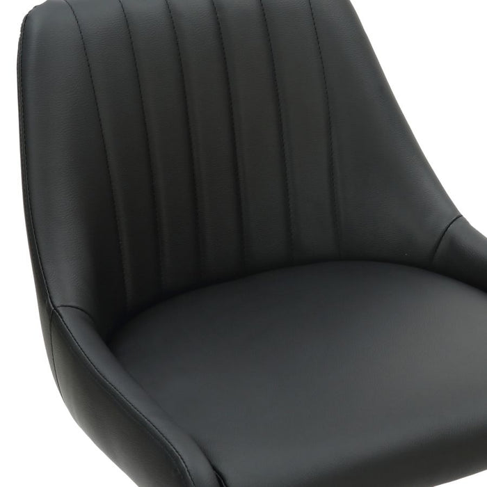 Kron Adjustable Height Air-Lift Swivel Stool, Set of 2, in Black Faux Leather
