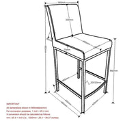 Porto 26" Counter Stool, Set of 2, in White - Furniture Depot