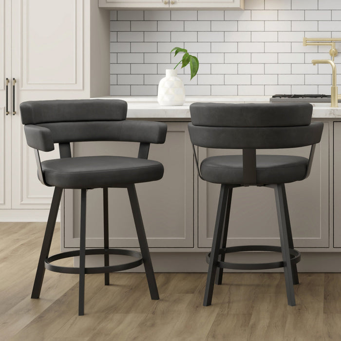Oberon 26" Counter Stool Charcoal Set 0f 2