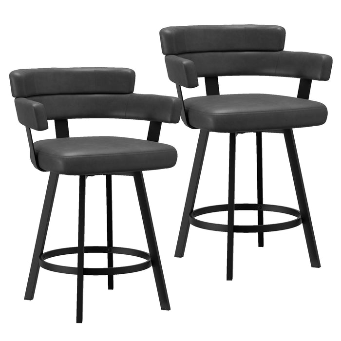 Oberon 26" Counter Stool Charcoal Set 0f 2
