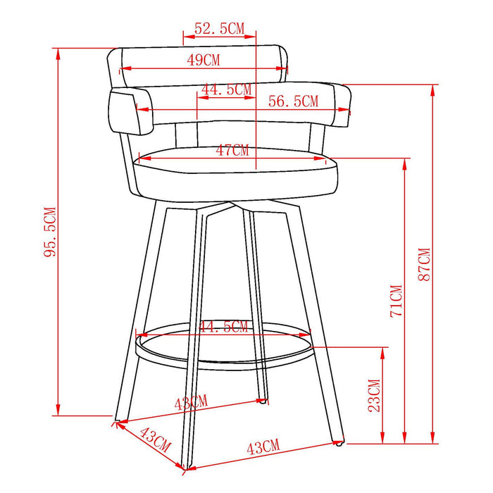 Oberon 26" Counter Stool Ivory Set of 2