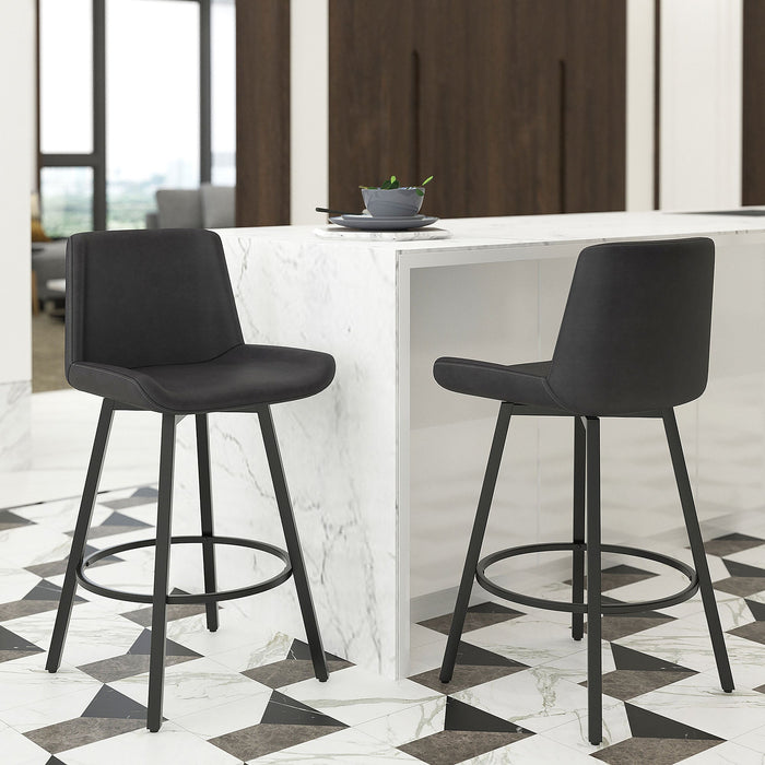 Fern 26'' Counter Stool Pu Charcoal