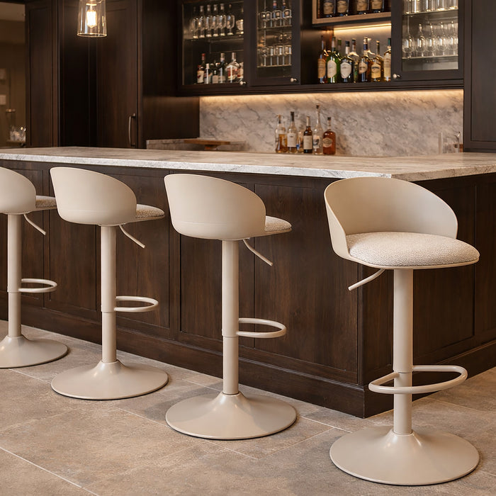 Mabel Air Lift Stool Beige Set of 2