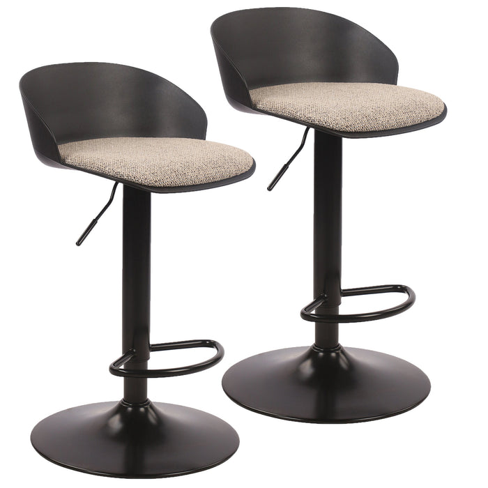 Mabel Air Lift Stool Black Set of 2