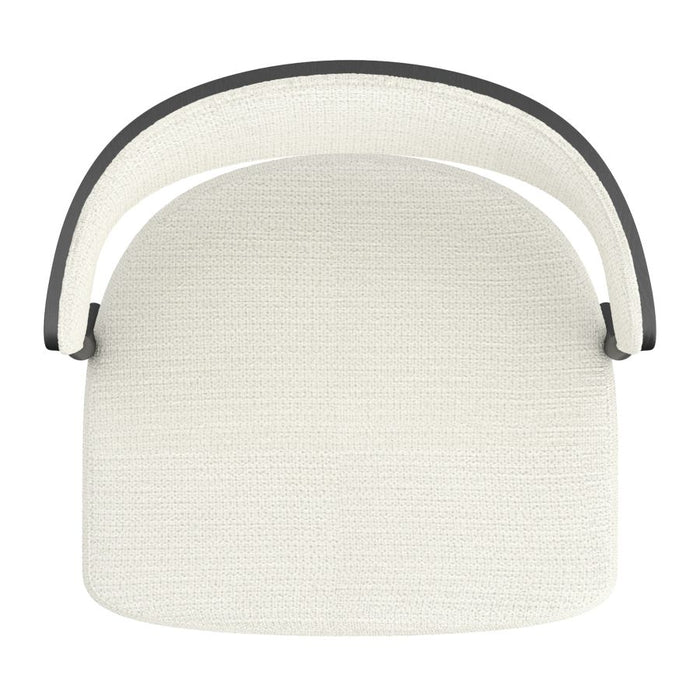 Kazan Adjustable Air-Lift Stool, Set of 2 in Ivory Performance Fabric & Black Metal
