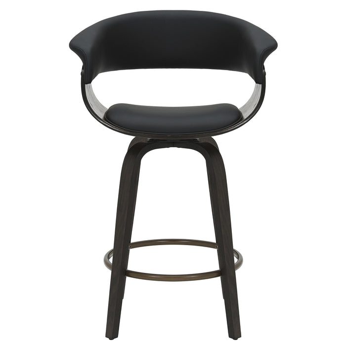 Holt 26" Counter Stool with Swivel, in Black and Walnut (set of 2)