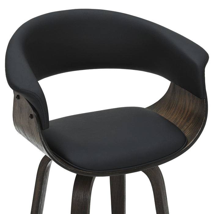 Holt 26" Counter Stool with Swivel, in Black and Walnut (set of 2)