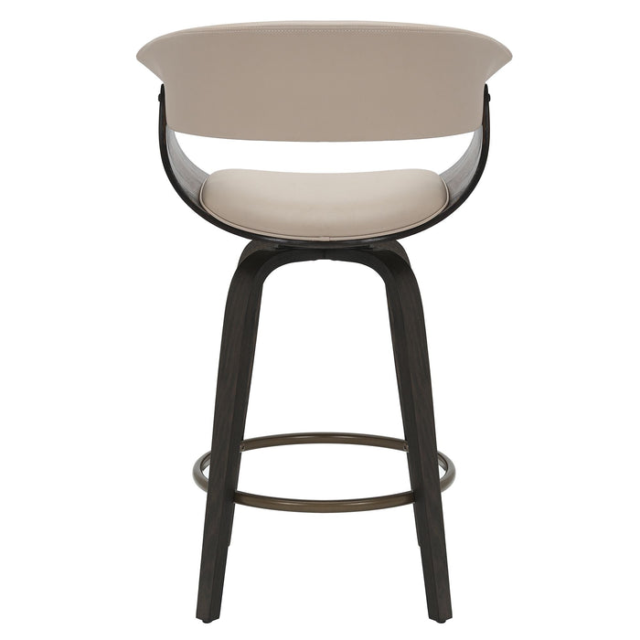 Holt 26" Counter Stool with Swivel, Mushroom and Walnut ( set of 2)