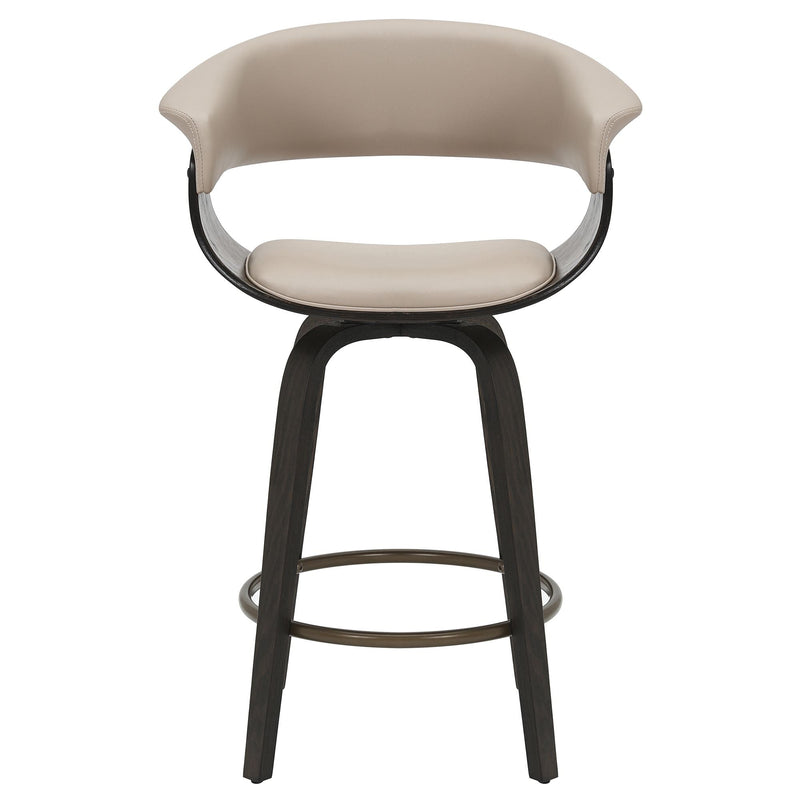 Holt 26" Counter Stool with Swivel, Mushroom and Walnut ( set of 2)