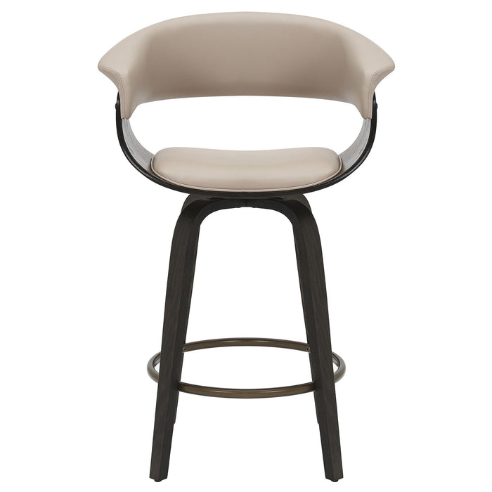 Holt 26" Counter Stool with Swivel, Mushroom and Walnut ( set of 2)