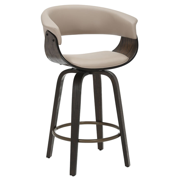 Holt 26" Counter Stool with Swivel, Mushroom and Walnut ( set of 2)
