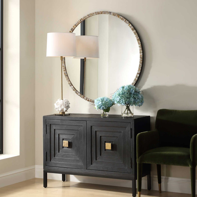 Odeon - Shell Inlay Round Mirror - Bronze