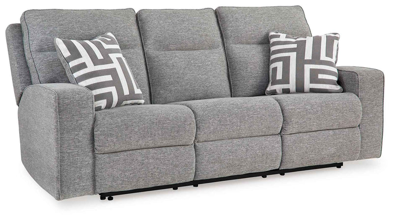 Biscoe - Power Reclining Sofa With Adj Headrest - Pewter