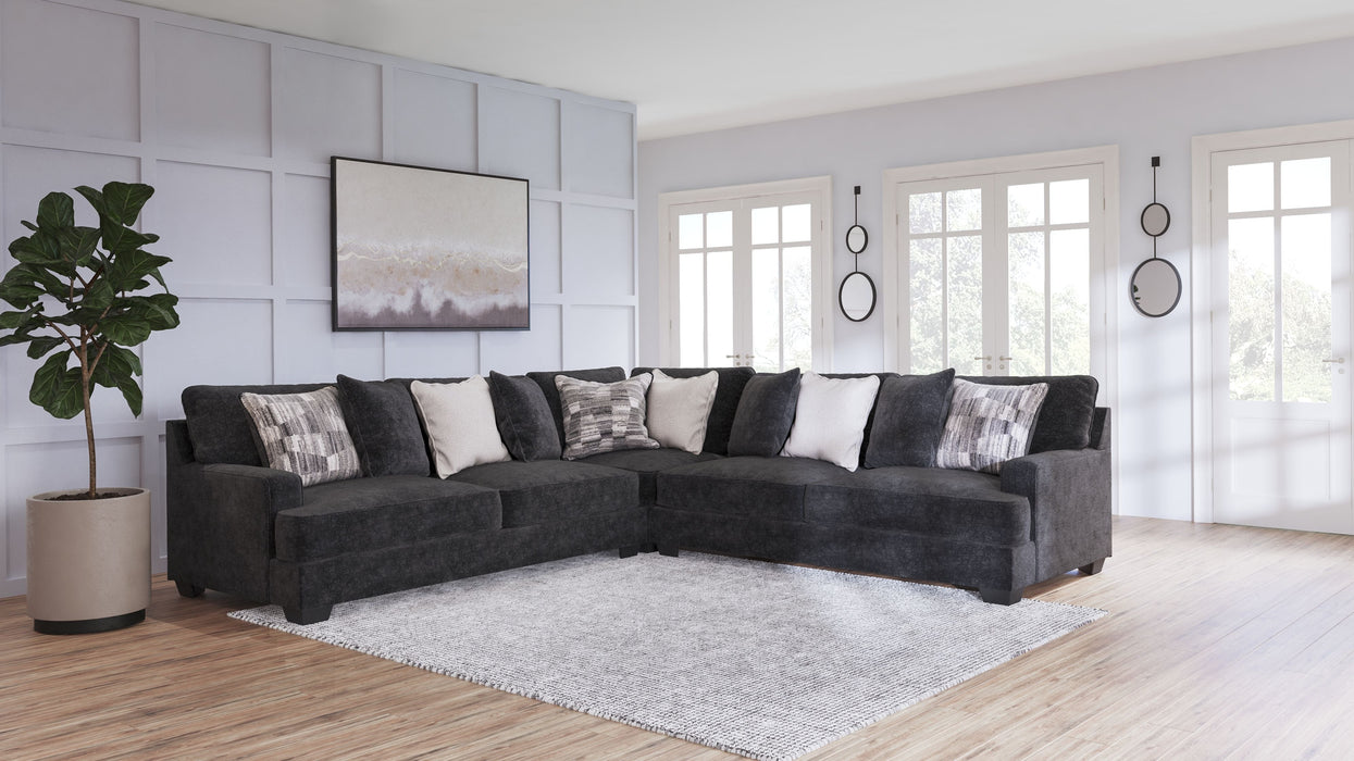 Lavernett Charcoal Left Arm Facing Sofa 3 Pc Sectional