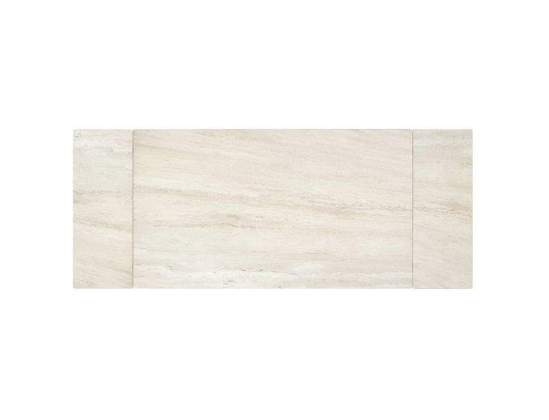 Bellaro and Caspian 7pc Dining Set - Travertine and Cream Table and Sand and Natural Chairs