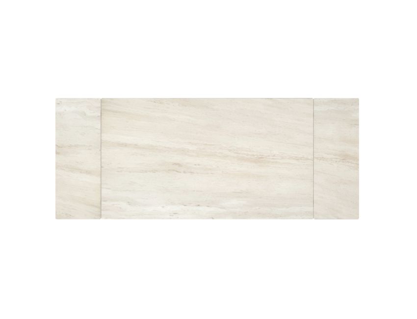 Bellaro and Caspian 7pc Dining Set - Travertine and Cream Table and Sand and Natural Chairs