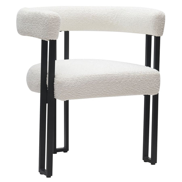 Calisto/Scarlet 5pc Dining Set in White Table with Ivory Chair