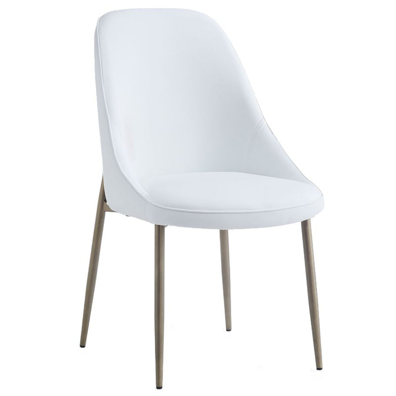 Godiva/Cleo 5pc Dining Set in Grey with White Chair