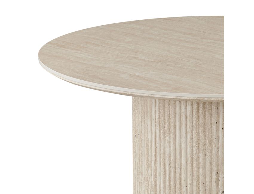 Thalia and Celest 5pc Dining Set - Ivory and Travertine Table and Dark Taupe Chairs