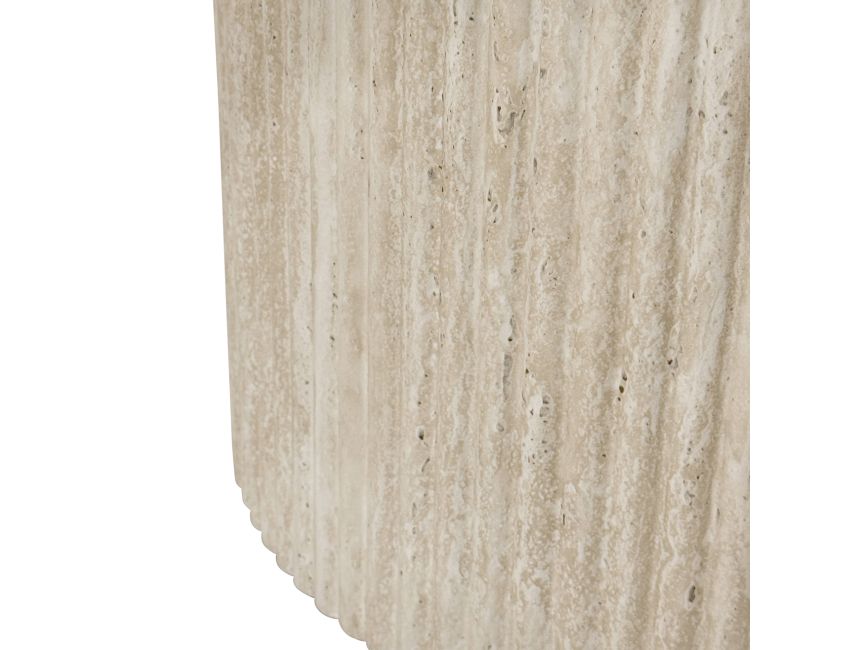 Thalia and Celest 5pc Dining Set - Ivory and Travertine Table and Dark Taupe Chairs