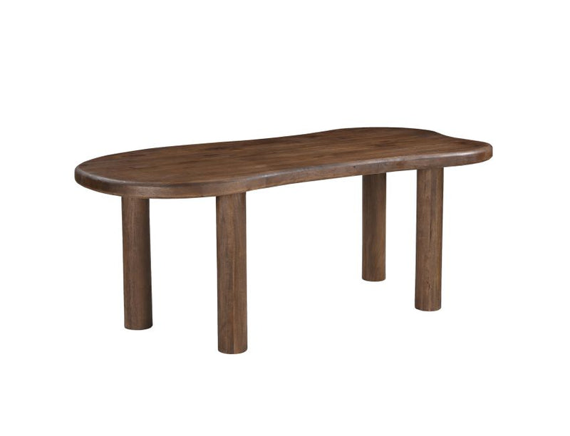 Zaloa and Auggie 9pc Dining Set - Walnut Table and Black Chairs