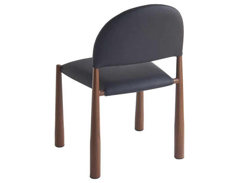 Zaloa and Auggie 9pc Dining Set - Walnut Table and Black Chairs