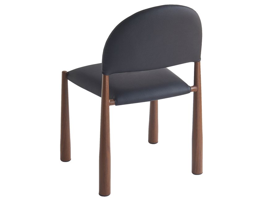Zaloa and Auggie 9pc Dining Set - Walnut Table and Black Chairs