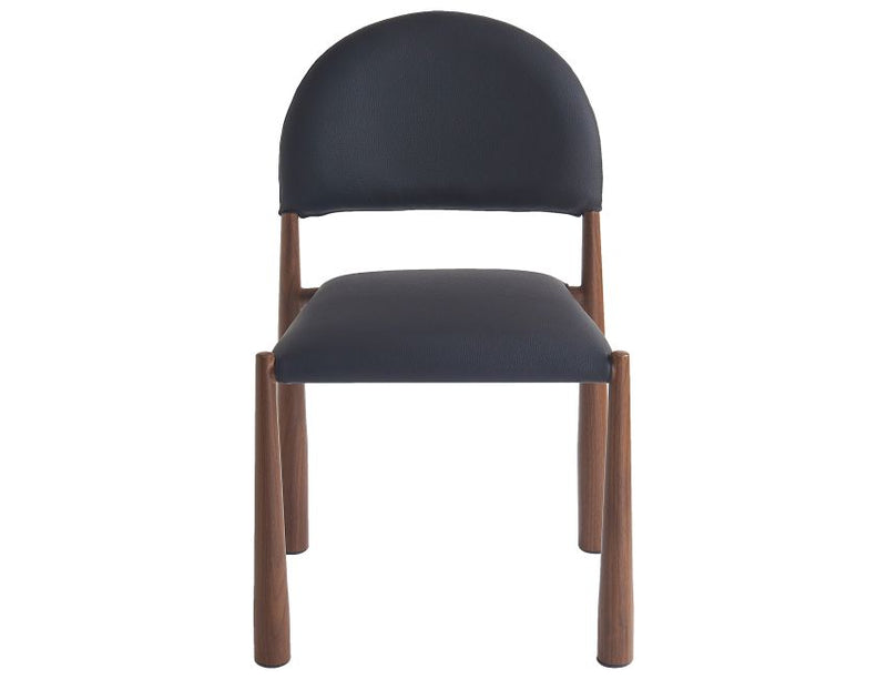 Zaloa and Auggie 9pc Dining Set - Walnut Table and Black Chairs