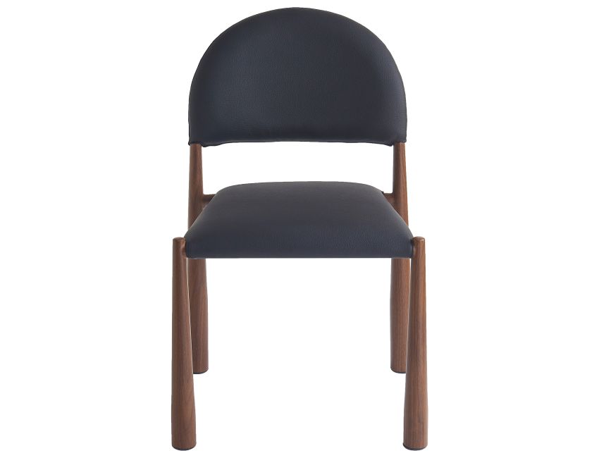 Zaloa and Auggie 9pc Dining Set - Walnut Table and Black Chairs
