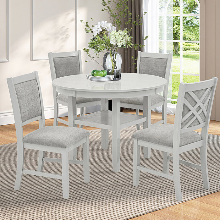 Samuel 5pc Dining Set Whitewash