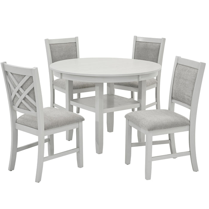 Samuel 5pc Dining Set Whitewash