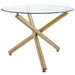 Carmilla/Antoine 5pc Dining Set in Aged Gold with White Chair - Furniture Depot