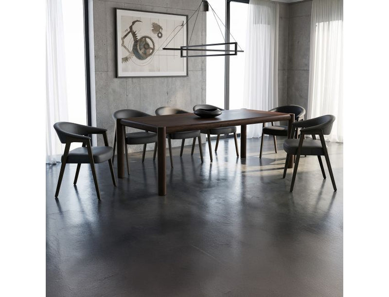 Advik and Bexley 7pc Dining Set - Mocha Table and Black and Dark Walnut Chairs