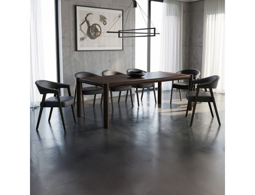 Advik and Bexley 7pc Dining Set - Mocha Table and Black and Dark Walnut Chairs