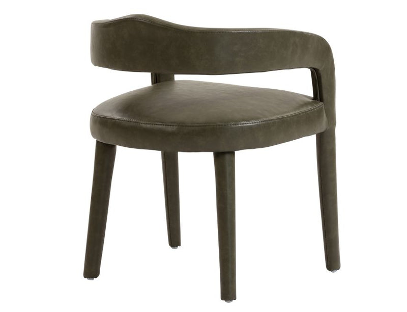 Advik and Caden 7pc Dining Set - Walnut Table and Moss Chairs