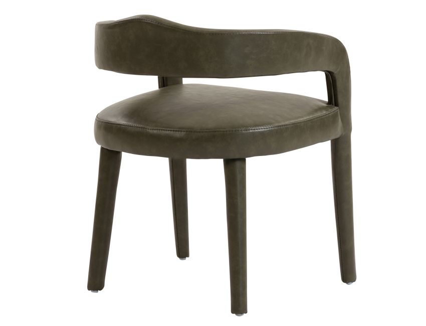 Advik and Caden 7pc Dining Set - Walnut Table and Moss Chairs