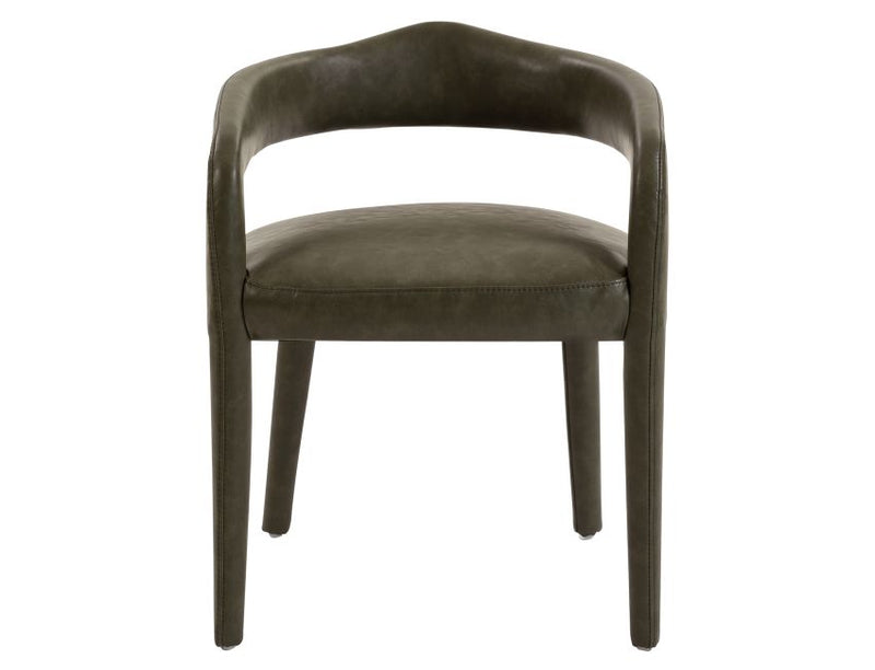 Advik and Caden 7pc Dining Set - Walnut Table and Moss Chairs