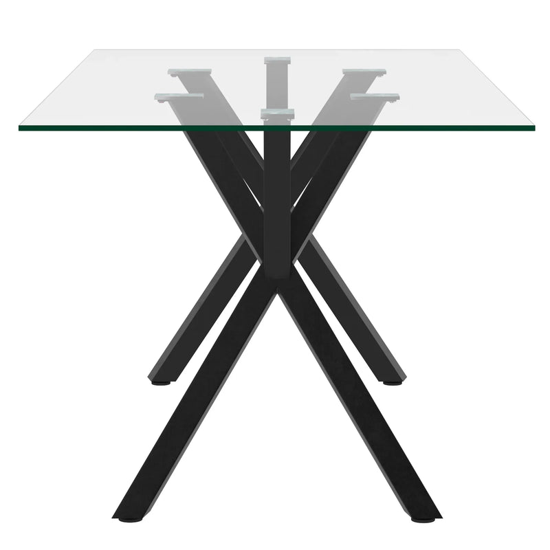 Stark/Venice 7pc Dining Set, Black/Beige - Furniture Depot