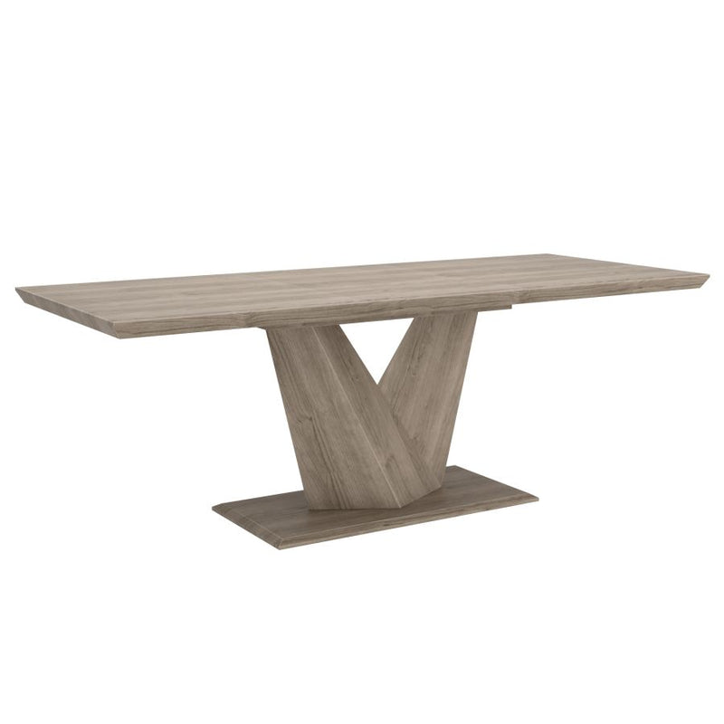 Eclipse/ Caprese 7pc Dining Set - Washed Oak Table with Beige Chair