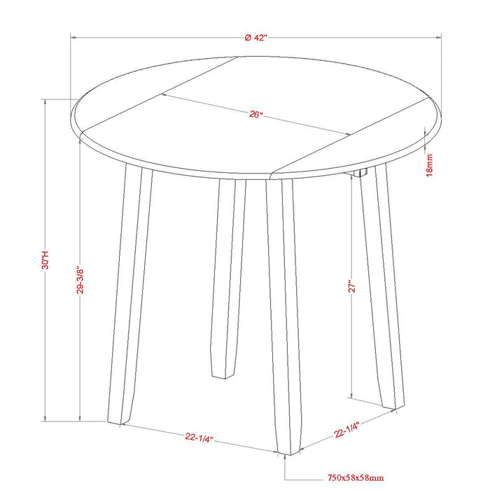 Conrad 3pc Dining Set Walnut